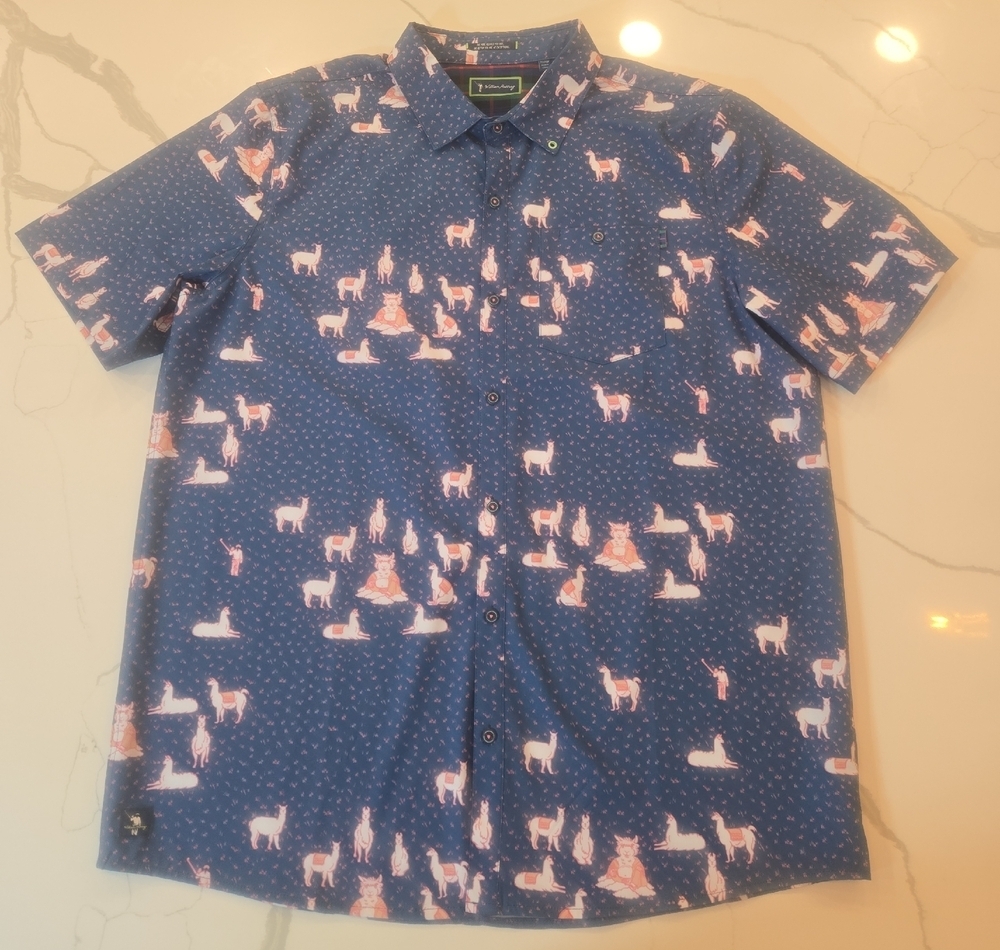 William Murray Llama Button Down Golf Perforance … - image 4